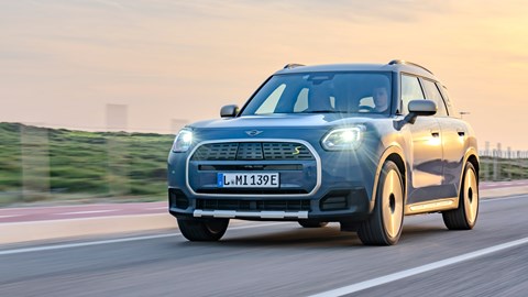 Best electric SUV - Mini Countryman Electric, front, blue, driving